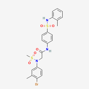 molecular formula C23H24BrN3O5S2 B4231417 N~2~-(4-bromo-3-methylphenyl)-N~1~-(4-{[(2-methylphenyl)amino]sulfonyl}phenyl)-N~2~-(methylsulfonyl)glycinamide 