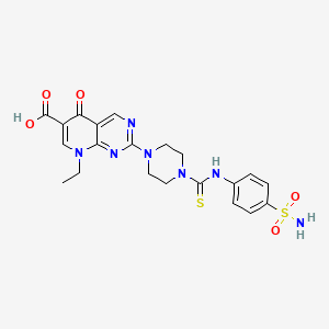 molecular formula C21H23N7O5S2 B4231422 2-[4-({[4-(aminosulfonyl)phenyl]amino}carbonothioyl)-1-piperazinyl]-8-ethyl-5-oxo-5,8-dihydropyrido[2,3-d]pyrimidine-6-carboxylic acid 