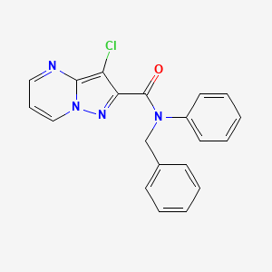 molecular formula C20H15ClN4O B4231427 N-benzyl-3-chloro-N-phenylpyrazolo[1,5-a]pyrimidine-2-carboxamide 