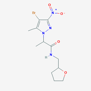 2-(4-bromo-5-methyl-3-nitro-1H-pyrazol-1-yl)-N-(tetrahydro-2-furanylmethyl)propanamide