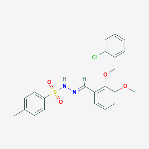 molecular formula C22H21ClN2O4S B423144 N'-{2-[(2-chlorobenzyl)oxy]-3-methoxybenzylidene}-4-methylbenzenesulfonohydrazide 