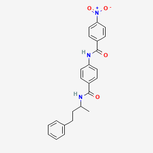 molecular formula C24H23N3O4 B4231440 N-(4-{[(1-methyl-3-phenylpropyl)amino]carbonyl}phenyl)-4-nitrobenzamide 