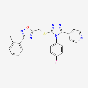 4-[4-(4-fluorophenyl)-5-({[3-(2-methylphenyl)-1,2,4-oxadiazol-5-yl]methyl}thio)-4H-1,2,4-triazol-3-yl]pyridine