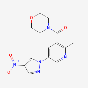 4-{[2-methyl-5-(4-nitro-1H-pyrazol-1-yl)-3-pyridinyl]carbonyl}morpholine