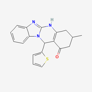 3-methyl-12-(2-thienyl)-3,4,5,12-tetrahydrobenzimidazo[2,1-b]quinazolin-1(2H)-one