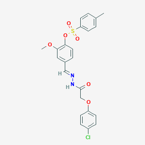 molecular formula C23H21ClN2O6S B423149 [4-[(E)-[[2-(4-chlorophenoxy)acetyl]hydrazinylidene]methyl]-2-methoxyphenyl] 4-methylbenzenesulfonate 