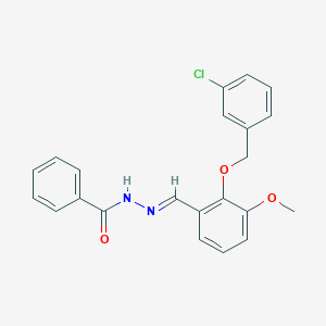 molecular formula C22H19ClN2O3 B423151 N'-{2-[(3-chlorobenzyl)oxy]-3-methoxybenzylidene}benzohydrazide 