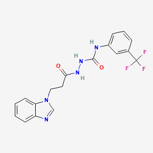 2-[3-(1H-benzimidazol-1-yl)propanoyl]-N-[3-(trifluoromethyl)phenyl]hydrazinecarboxamide