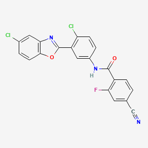 N-[4-chloro-3-(5-chloro-1,3-benzoxazol-2-yl)phenyl]-4-cyano-2-fluorobenzamide