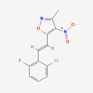 molecular formula C12H8ClFN2O3 B4231550 5-[2-(2-chloro-6-fluorophenyl)vinyl]-3-methyl-4-nitroisoxazole 