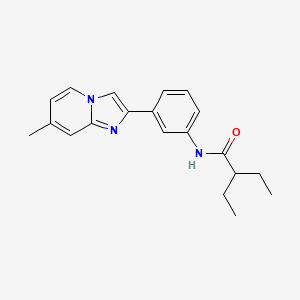 molecular formula C20H23N3O B4231564 2-ethyl-N-[3-(7-methylimidazo[1,2-a]pyridin-2-yl)phenyl]butanamide 