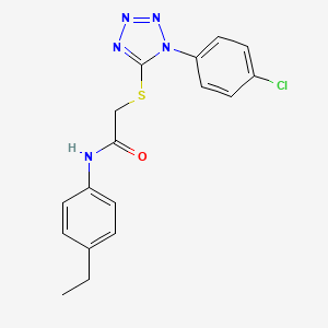 2-{[1-(4-chlorophenyl)-1H-tetrazol-5-yl]thio}-N-(4-ethylphenyl)acetamide