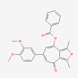 6-(3,4-dimethoxyphenyl)-1,3-dimethyl-4-oxo-4H-cyclohepta[c]furan-8-yl benzoate