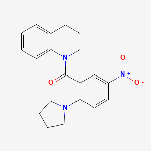 molecular formula C20H21N3O3 B4231594 1-[5-nitro-2-(1-pyrrolidinyl)benzoyl]-1,2,3,4-tetrahydroquinoline 