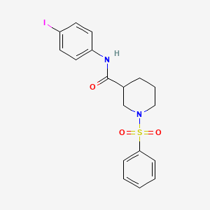 molecular formula C18H19IN2O3S B4231614 N-(4-iodophenyl)-1-(phenylsulfonyl)-3-piperidinecarboxamide 