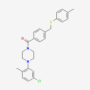 1-(5-chloro-2-methylphenyl)-4-(4-{[(4-methylphenyl)thio]methyl}benzoyl)piperazine