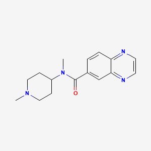 molecular formula C16H20N4O B4231633 N-methyl-N-(1-methyl-4-piperidinyl)-6-quinoxalinecarboxamide 