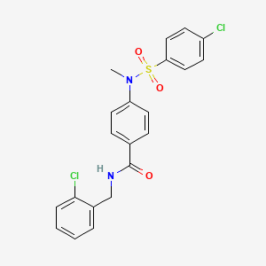 N-(2-chlorobenzyl)-4-[[(4-chlorophenyl)sulfonyl](methyl)amino]benzamide
