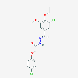 molecular formula C18H18Cl2N2O4 B423164 N'-(3-chloro-4-ethoxy-5-methoxybenzylidene)-2-(4-chlorophenoxy)acetohydrazide 