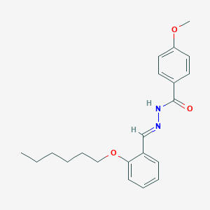 molecular formula C21H26N2O3 B423166 N'-[2-(hexyloxy)benzylidene]-4-methoxybenzohydrazide 