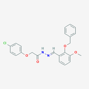 molecular formula C23H21ClN2O4 B423168 N'-[2-(benzyloxy)-3-methoxybenzylidene]-2-(4-chlorophenoxy)acetohydrazide 
