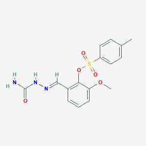 molecular formula C16H17N3O5S B423171 2-[(E)-(2-carbamoylhydrazinylidene)methyl]-6-methoxyphenyl 4-methylbenzenesulfonate 