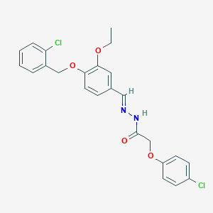 molecular formula C24H22Cl2N2O4 B423172 N'-{4-[(2-chlorobenzyl)oxy]-3-ethoxybenzylidene}-2-(4-chlorophenoxy)acetohydrazide 
