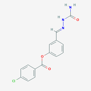 molecular formula C15H12ClN3O3 B423174 3-[(E)-(2-carbamoylhydrazinylidene)methyl]phenyl 4-chlorobenzoate 