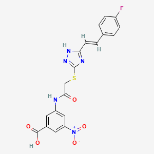 molecular formula C19H14FN5O5S B4231746 3-{[({5-[2-(4-fluorophenyl)vinyl]-4H-1,2,4-triazol-3-yl}thio)acetyl]amino}-5-nitrobenzoic acid 