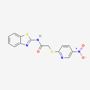 molecular formula C14H10N4O3S2 B4231754 N-1,3-benzothiazol-2-yl-2-[(5-nitro-2-pyridinyl)thio]acetamide 