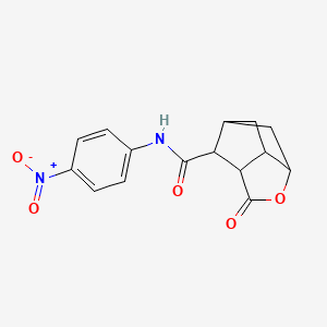 molecular formula C15H14N2O5 B4231758 N-(4-nitrophenyl)-5-oxo-4-oxatricyclo[4.2.1.0~3,7~]nonane-9-carboxamide 