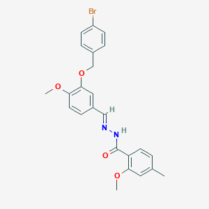molecular formula C24H23BrN2O4 B423178 N'-{3-[(4-bromobenzyl)oxy]-4-methoxybenzylidene}-2-methoxy-4-methylbenzohydrazide 