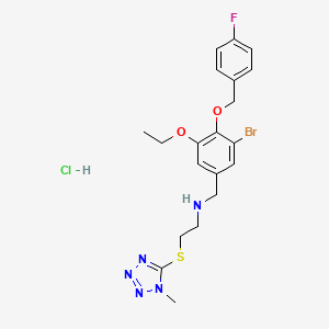 molecular formula C20H24BrClFN5O2S B4231780 N-{3-bromo-5-ethoxy-4-[(4-fluorobenzyl)oxy]benzyl}-2-[(1-methyl-1H-tetrazol-5-yl)thio]ethanamine hydrochloride 