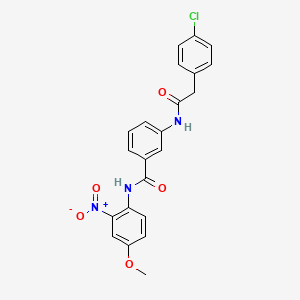 molecular formula C22H18ClN3O5 B4231785 3-{[(4-chlorophenyl)acetyl]amino}-N-(4-methoxy-2-nitrophenyl)benzamide 