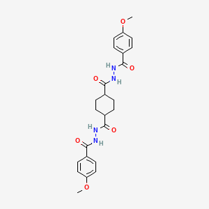 molecular formula C24H28N4O6 B4231823 N'~1~,N'~4~-bis(4-methoxybenzoyl)-1,4-cyclohexanedicarbohydrazide 