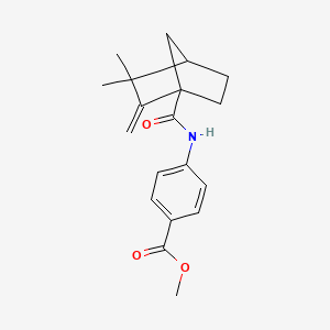 molecular formula C19H23NO3 B4231832 methyl 4-{[(3,3-dimethyl-2-methylenebicyclo[2.2.1]hept-1-yl)carbonyl]amino}benzoate 
