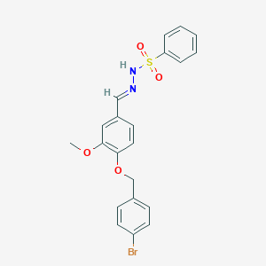 molecular formula C21H19BrN2O4S B423184 N'-{4-[(4-bromobenzyl)oxy]-3-methoxybenzylidene}benzenesulfonohydrazide 