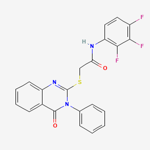 2-[(4-oxo-3-phenyl-3,4-dihydro-2-quinazolinyl)thio]-N-(2,3,4-trifluorophenyl)acetamide