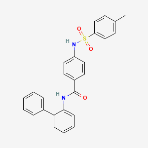molecular formula C26H22N2O3S B4231871 N-2-biphenylyl-4-{[(4-methylphenyl)sulfonyl]amino}benzamide 