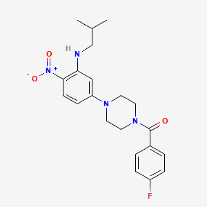 molecular formula C21H25FN4O3 B4231883 5-[4-(4-fluorobenzoyl)-1-piperazinyl]-N-isobutyl-2-nitroaniline 