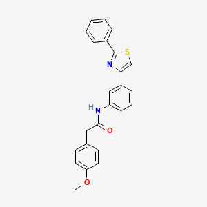 molecular formula C24H20N2O2S B4231892 2-(4-methoxyphenyl)-N-[3-(2-phenyl-1,3-thiazol-4-yl)phenyl]acetamide 