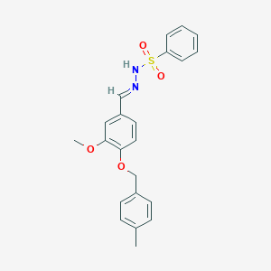 molecular formula C22H22N2O4S B423191 N'-{3-methoxy-4-[(4-methylbenzyl)oxy]benzylidene}benzenesulfonohydrazide 