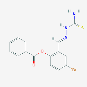 2-(2-(Aminocarbothioyl)carbohydrazonoyl)-4-bromophenyl benzoate