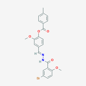4-[(E)-{2-[(5-bromo-2-methoxyphenyl)carbonyl]hydrazinylidene}methyl]-2-methoxyphenyl 4-methylbenzoate