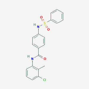 molecular formula C20H17ClN2O3S B4231973 N-(3-chloro-2-methylphenyl)-4-[(phenylsulfonyl)amino]benzamide 