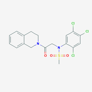 molecular formula C18H17Cl3N2O3S B4231999 N-[2-(3,4-dihydro-2(1H)-isoquinolinyl)-2-oxoethyl]-N-(2,4,5-trichlorophenyl)methanesulfonamide 