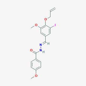 molecular formula C19H19IN2O4 B423201 N'-[4-(allyloxy)-3-iodo-5-methoxybenzylidene]-4-methoxybenzohydrazide 