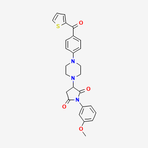 molecular formula C26H25N3O4S B4232012 1-(3-methoxyphenyl)-3-{4-[4-(2-thienylcarbonyl)phenyl]-1-piperazinyl}-2,5-pyrrolidinedione 