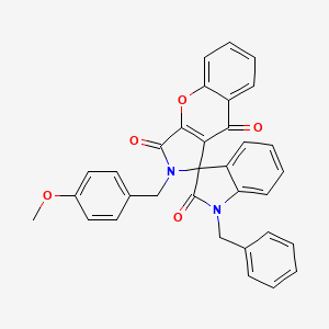 molecular formula C33H24N2O5 B4232027 1'-benzyl-2-(4-methoxybenzyl)-2H-spiro[chromeno[2,3-c]pyrrole-1,3'-indole]-2',3,9(1'H)-trione 