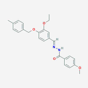 molecular formula C25H26N2O4 B423203 N'-{3-ethoxy-4-[(4-methylbenzyl)oxy]benzylidene}-4-methoxybenzohydrazide 